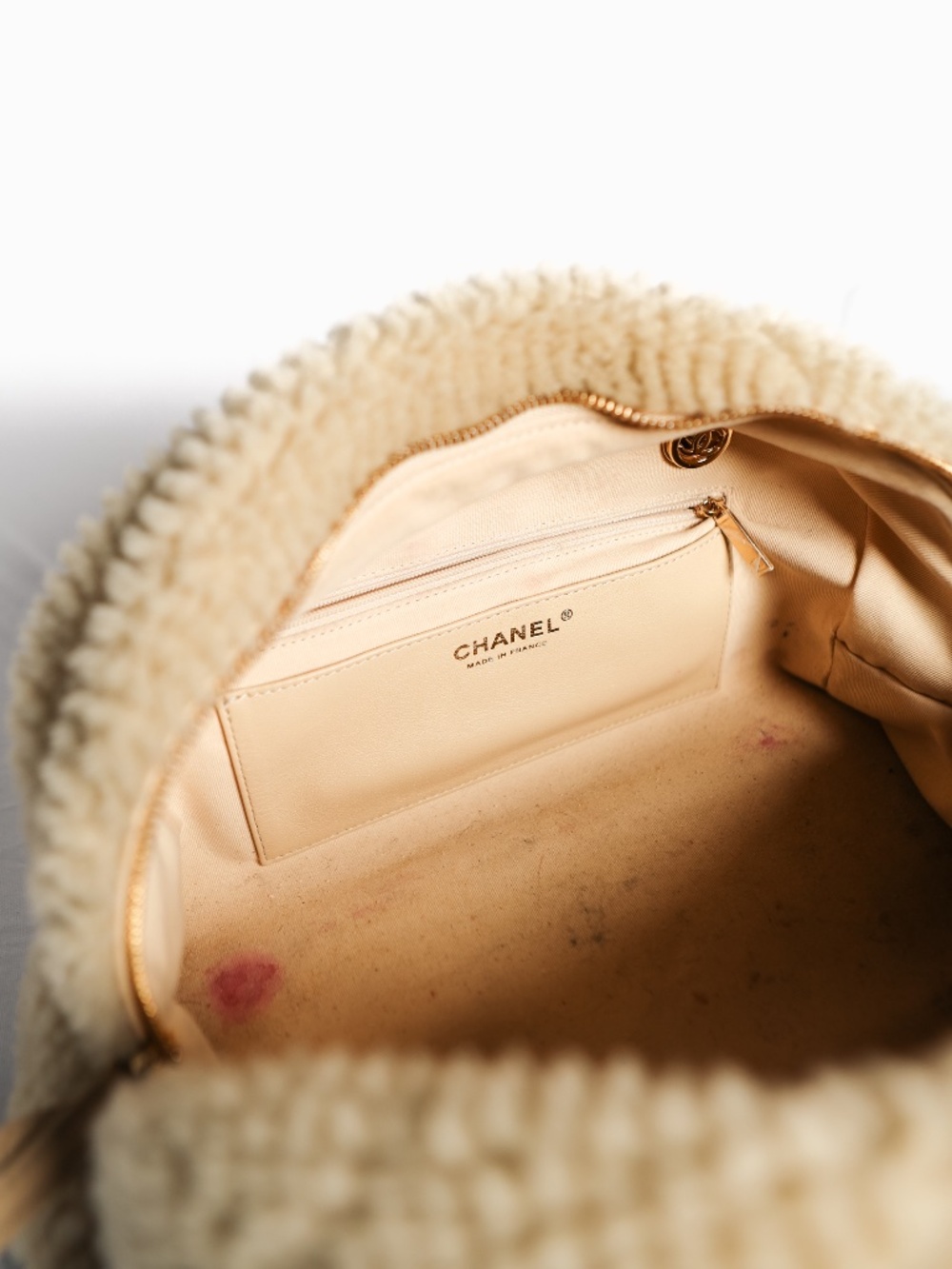 Chanel Large Quilted Shearling Bowling Bag - Picture 6 of 7